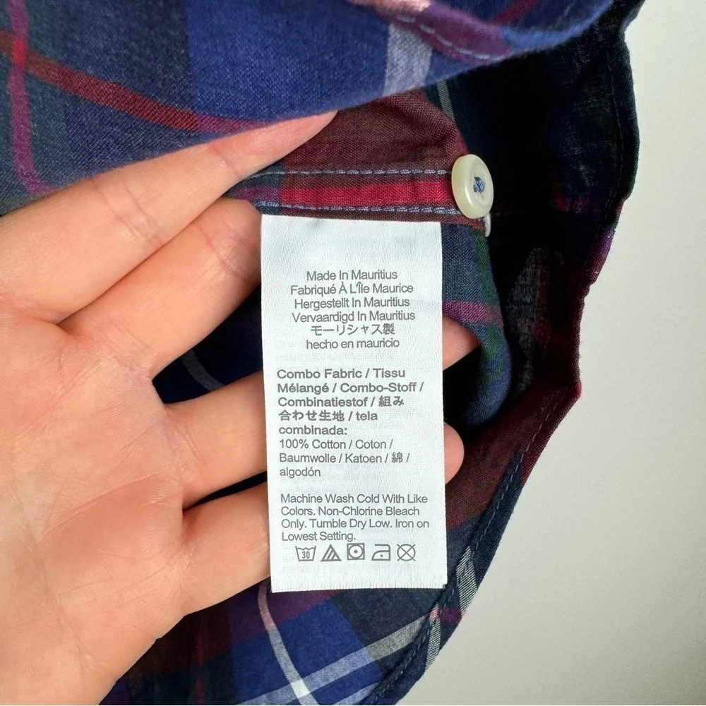 J. Crew Men's Slim Secret Wash Cotton Poplin Shirt Plaid Size M NWT